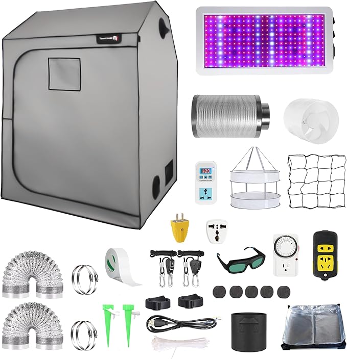 48"x48"x83" Grow Tent Kit, Indoor Grow Tent Complete System High Reflective Mylar Growing Tent +Upgraded LED Grow Light Combo,Hydroponics Indoor Plant Growing Tent + Carbon Filter by iMeshbean