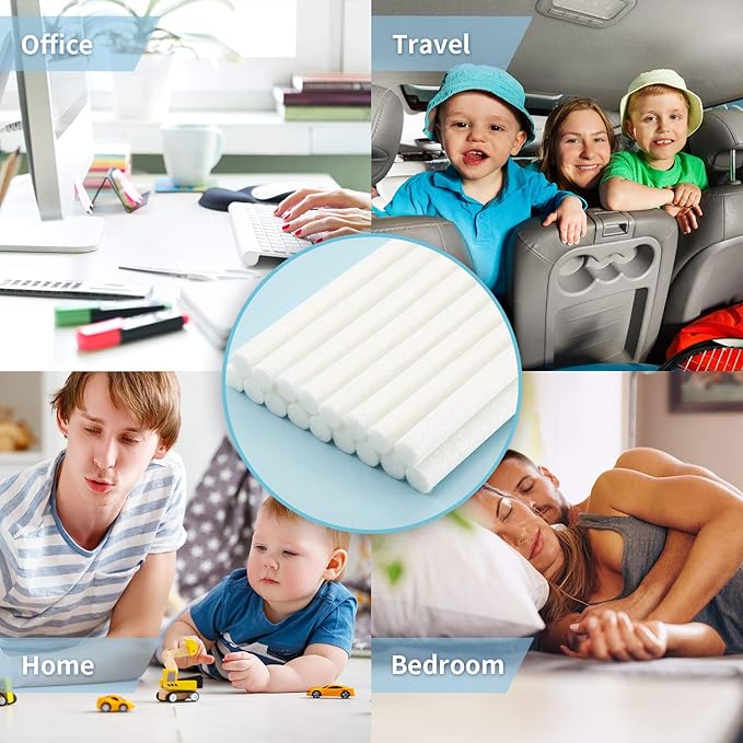 40 Pieces Humidifier Filter Cotton Refill Travel Mini Humidifier Filters Sticks Car Filters Replacement Parts for Portable Personal USB Powered Smart H20 in Office Bedroom(5.9 Inch) - Image 4