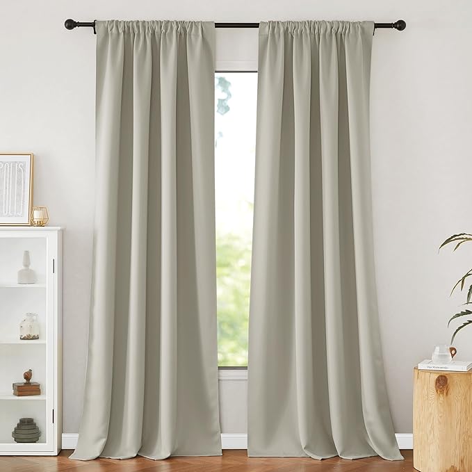 NICETOWN Natural Curtains 108" Length for Living Room, Room Darkening Drapes Thermal Insulated Luxury and Thick Window Ceiling Panels for Farmhouse Family Room, 52" Wide, 2 PCs - Image 8