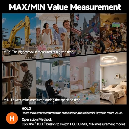 Power Supply Available Decibel Meter, Gedaye Sound Level Meter, A/C Weighted SPL Meter, Noise Measure Device 30-130dB, Noise Detector Sound Monitor Decibel Reader Classroom Factory Noisy Neighbor - Image 5