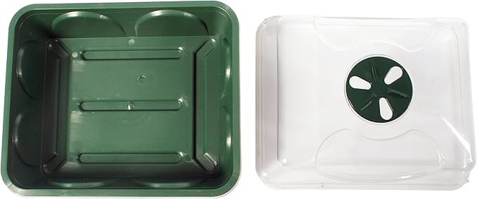 EarlyGrow 70727 Small Domed Propagator, 8.5" x 7" x 5", Black/Dark Green - Image 2