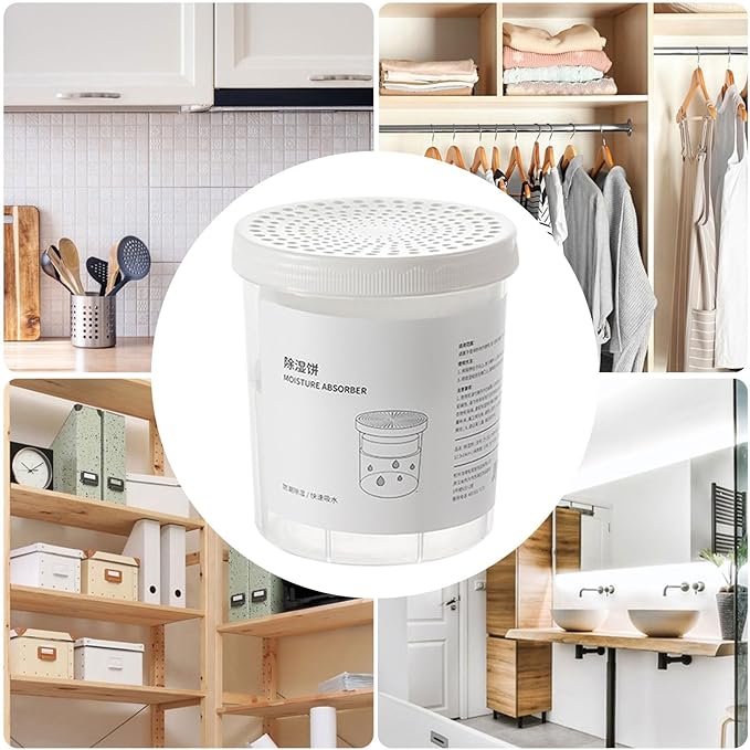 Damp Moisture Absorber - Compact Humidity Trap, Portable Odor Eliminator | Refillable Dehumidification Accessories, Effective Closet and Bathroom Dehumidifier, Safe Storage Protection for Shoes, Cloth - Image 6