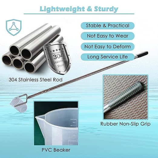 Retractable Water Sampler Set - Stainless Steel Rods & Pendulum Sampler Ladle 500 1000 ML, Industrial Water Quality Test Sampling Collector, for Environmental Monitoring(PVC 500ml,L 1.23m-5m/4ft-16.4f - Image 4