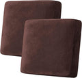 H.VERSAILTEX Velvet Stretch Couch Cushion Cover Plush Cushion Slipcover for Chair Loveseat Sofa Cushion Furniture Protector Seat Cushion Sofa Cover (2 Piece Large Sofa Cushion Covers, Brown) by HVERSAILTEX