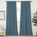 NICETOWN Bedroom Blackout Curtain Panels - (Smoky Blue Color) 52 x 120 inch, 2 PCs, Insulating Energy Saving Solid Rod Pocket Blackout Drapes for Hall, Villa by NICETOWN
