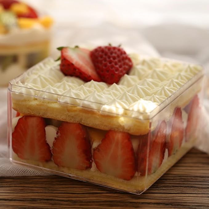 Acrylic Box 4 Packs Clear Square Cube Acrylic Decorations Box Acrylic Candy Box with Lid Transparent Storage Containers Small Acrylic Display Box for Jewelry 4 * 4 * 2.4 Inch - Image 6