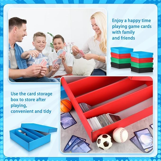 Seajan 16 Pcs 3200 Count Trading Card Storage Box Sports Card Storage Boxes Bulk for Basketball Gaming Cardboard Collecting - Image 5