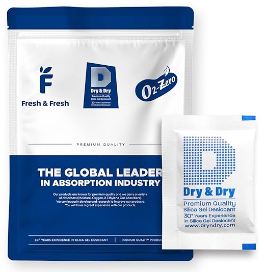 Dry & Dry 5 Gram [100 Packets] Silica Gel Packets Silica Gel Desiccants, Silica Gel Packs - Rechargeable (Food Safe) Silica Gel Packets, Silica Packets by DryDry