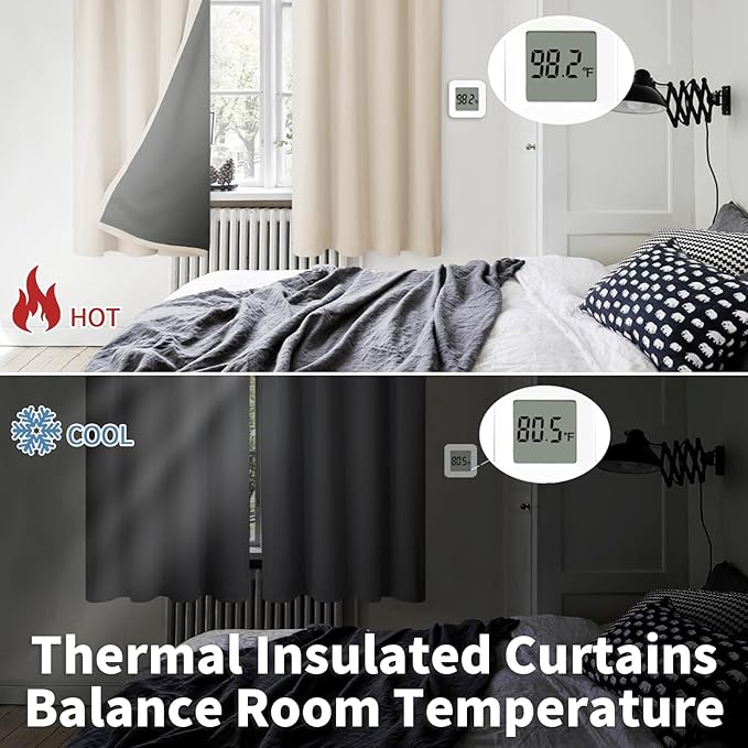BGment Blackout Curtains for Living Room 84 Inch Length 2 Panels Set, Full Room Darkening Thermal Insulated Noise Cancelling Privacy Window Curtains with Rod Pocket, Each Panel 52 Inch, Champagne - Image 4