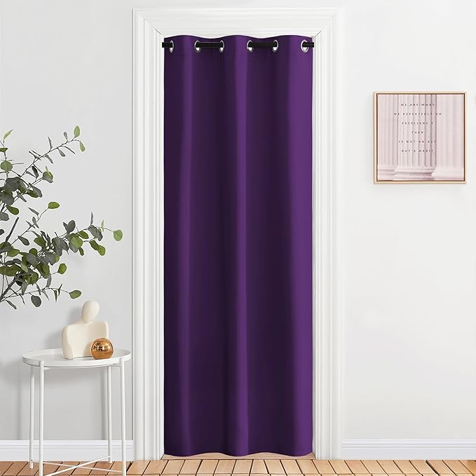 NICETOWN Energy Saving Blackout Darkening Drape, Triple Weave Home Decoration Thermal Insulated Solid Ring Top Blackout Curtain/Drape for Bedroom(1 Panel, 42 x 84 inch, Royal Purple) by NICETOWN