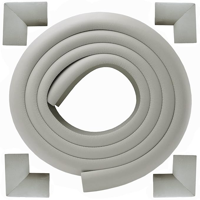 M2cbridge L Shape Extra Thick Furniture Table Edge Protectors Foam 6.5 Ft (Grey with 4 Corners) by M2cbridge