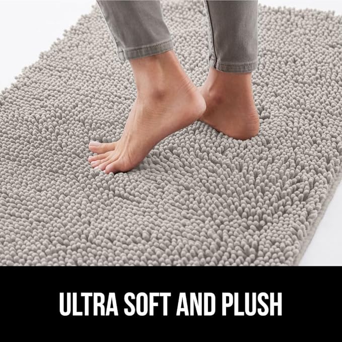 GORILLA GRIP SOAKSTOPPER Dog Door Mat, 48x30 Machine Washable Rug Absorbent Doormat Captures Moisture Mud Dirt, Quick Dry Soft Chenille Entryway Rugs Indoor Entrance Mats for Dog Paws, Light Gray - Image 7
