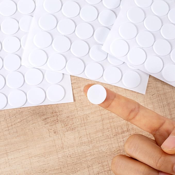 735 Pcs Small Felt Furniture Pads, Self-Adhesive EVA Foam Dot Circles, Round Felt Furniture Stickers for Desks Drawers Vases Photo Frames Cabinets Doors Candlesticks- White (0.59'') - Image 3