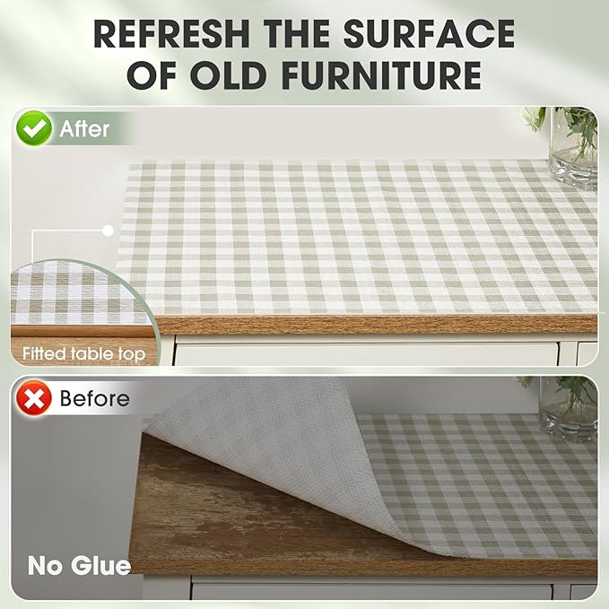 Drawer and Shelf Liner, Non-Slip Kitchen Cabinet Liners Non-Adhesive Thick Strong Grip Waterproof Washable Mats Protect Dresser Shelves Cupboard Bathroom Cabinets, Yellow Plaid, 12 in X 10 FT - Image 8