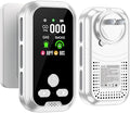 5in1 Plug in Smoke & Carbon Monoxide Detector & Combustible Natural Gas Combination Builti-in Battery HD Screen [Smoke Gas CO Temp Humidity Sensor] for Home Hotel Travel (1 Pack, White) by HAKINAKU
