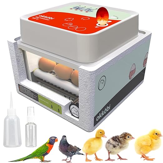 Incubators for Hatching Eggs - 12 Eggs - Ideal All Ages | Egg Incubator with Automatic Egg Turning and Humidity Control - Integrated Egg Candler - Okkobi OBI-12 by OKK%C3%96BI