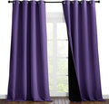 NICETOWN 100% Blackout Blinds, Set of 2, 52 inches x 102 inches, Laundry Room Decor Window Treatment Curtains for Large Patio Sliding Door, Thermal Insulated Lilac Purple Curtains for Bedroom by NICETOWN