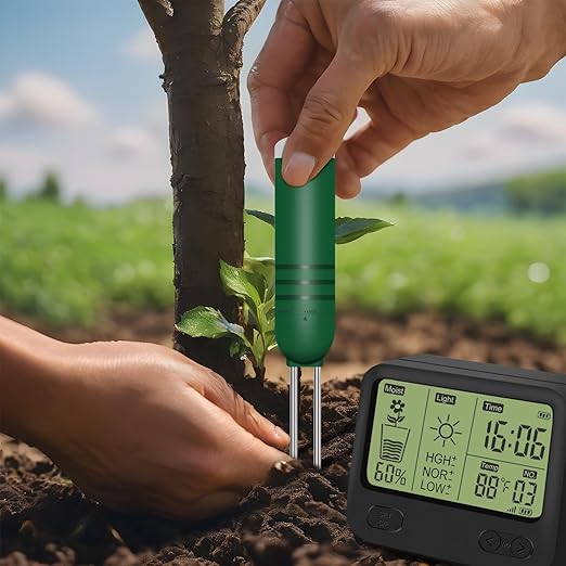 4-in-1 Wireless Soil Moisture Meter/Thermometer/Sunlight/Time,PH Paper, Waterproof Plant Moisture Sensor Meter with Digital LCD Display for Garden, Lawn and Indoor Plants - Image 7
