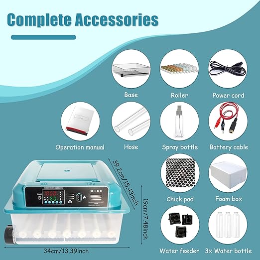 Incubators for Hatching Eggs,36 Egg Incubator,Automatic Egg Turning,Temperature & Humidity Control,Abnormality Monitoring,Egg Candle,Professional Incubator for Chicken,Duck,Geese,Quail - Image 6