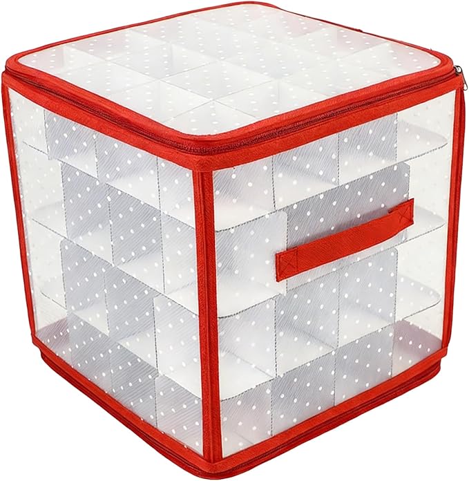 Ornament Organizer Storage Box | Space-Saving Decoration Container - Christmas Storage Containers - for Bedroom Living Room Indoor Outdoor Fireplace Mantel Kitchen - Image 8