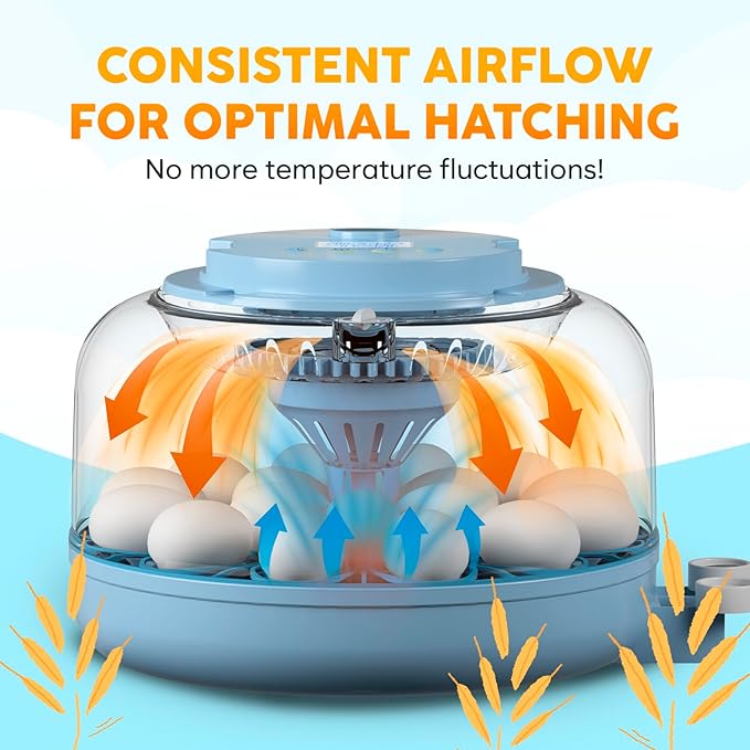18 Egg Incubator with Automatic Egg Turning and Humidity Control – Egg Incubators for Hatching Eggs – Egg Candler, Water Bottle Refill, Air Vent, 360° View – Incubadora de Huevos de Gallina - Image 7