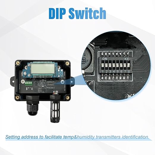 Tzone RS485 Temperature Humidity Sensor Modbus RTU Temp Sensor Digital Industrial Temp and Humidity Transmitter Wall Mounted,-40℉ to 257℉ Temperature Probe Analog Moisture Monitor Greenhouse Grow Tent - Image 5