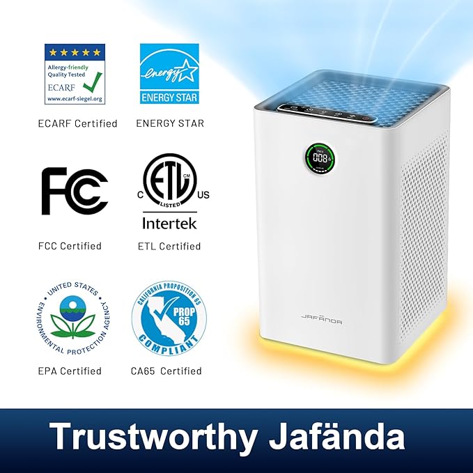 Jafända Air Purifiers for Home Large Room, Smart WiFi and Alexa Control, True HEPA 13 Filter Air Cleaner with Activated Carbon, 1190 Ft², Remove Dust Pollen Smoke Odors, Quiet Sleep Mode 23dB - Image 2