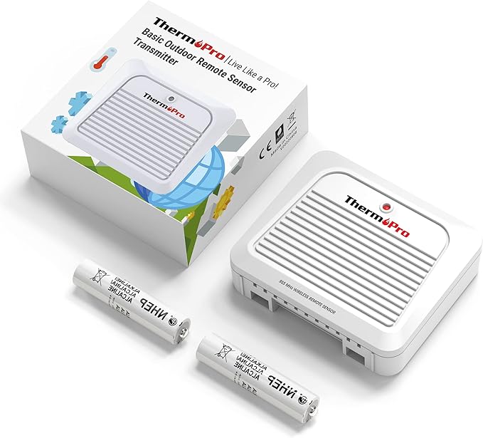 ThermoPro TX-7B Additional Outdoor Sensor Transmitter, Only for TP260B/TP280B Indoor Outdoor Thermometer Temperature and Humidity Monitor - Image 6