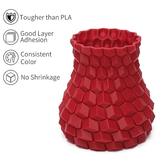 INLAND Micro Center PLA+ 3D Printing Filament 1.75mm - PLA Pro Dimensional Accuracy +/- 0.03 mm - 1kg Cardboard Spool (2.2 lbs) (2 Pack White & True Red, 1.75mm) - Image 4