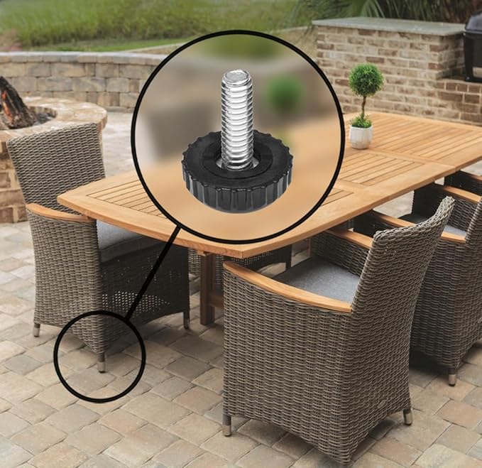Slipstick Gorilla Outdoor Adjustable Furniture Levelers (8 Pack) Weatherproof Screw in Leg Glides for Chairs, Tables, and Outdoor Furniture Feet, 7/8 Inch Nylon Spherical Glide, 1/4"-20 BSW Thread - Image 3