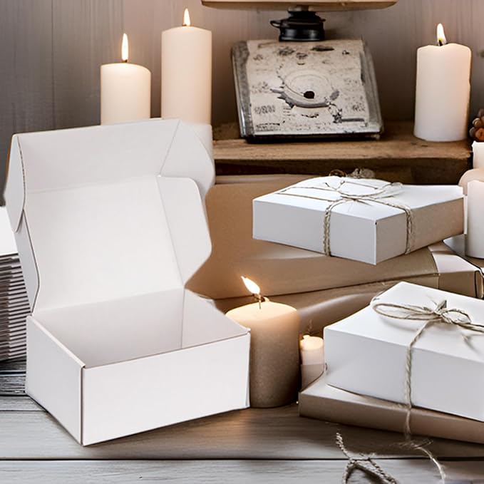 Small Shipping Boxes 9x6x4 Inch (25 Pack) - Sturdy White Corrugated Cardboard Boxes for Small Business, Ecommerce, Mailing & Packaging | Recyclable Gift & Storage Boxes - Image 4
