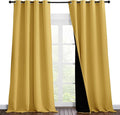 NICETOWN Full Shading Curtains 90 inches Long 2 Panels Set for Windows, Super Heavy-Duty Black Lined Blackout Curtains for Bedroom, Privacy Assured Window Treatment (Bright Yellow, Pack of 2, 52" W) by NICETOWN