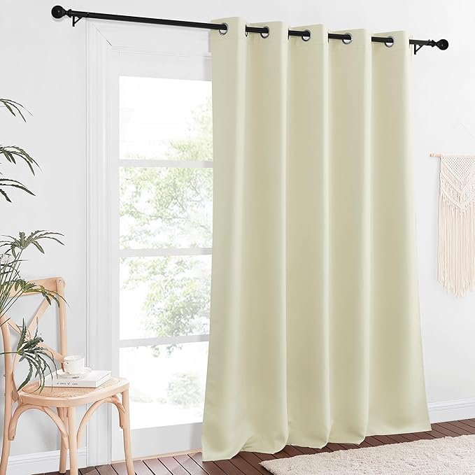 NICETOWN Blackout Living Room Curtain 102 inch Length - Grommet Thermal Insulated Cold & Heat Blocking Window Treatment Sound Reducing Drape for Bedroom (Beige, 1 Piece, W66 x L102) - Image 4