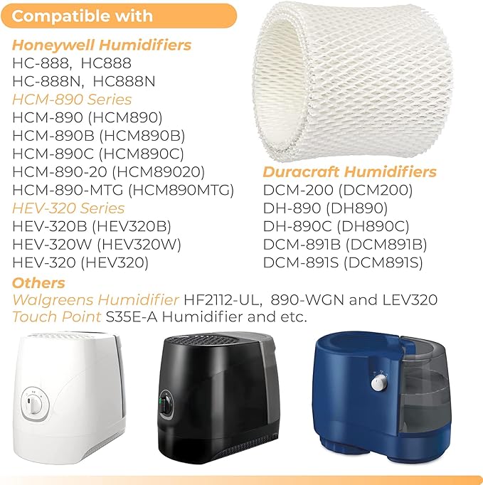 ANTOBLE 2 Pack HC-888 HC-888N Humidifier Wicking Filters Replacements for Honeywell HC888 HCM-890 HEV-320 Series & Duracraft D88 DCM-200 DH-890 Humidifier Filter C - Image 3
