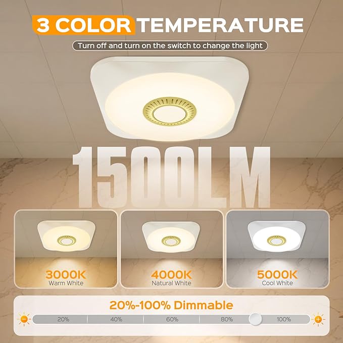 Bathroom Exhaust Fan with Light, 36W Quiet Vent Fan - 160 CFM & 1.0 Sone, 1500lm LED Light (3000K/4000K/5000K) - 5 Brightness Adjustable, 7 RGB Modes & Nightlight, Remote Control, Easy to Install - Image 7