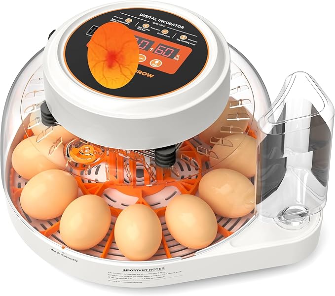 Incubators for Hatching Eggs, 12 Eggs Smart Incubator with Automatic Egg Turning and Humidity Control, Automatic Water Adding for Hatching Chicken, Duck,Quail Goose [2025 Upgrade] by EVERYGROW