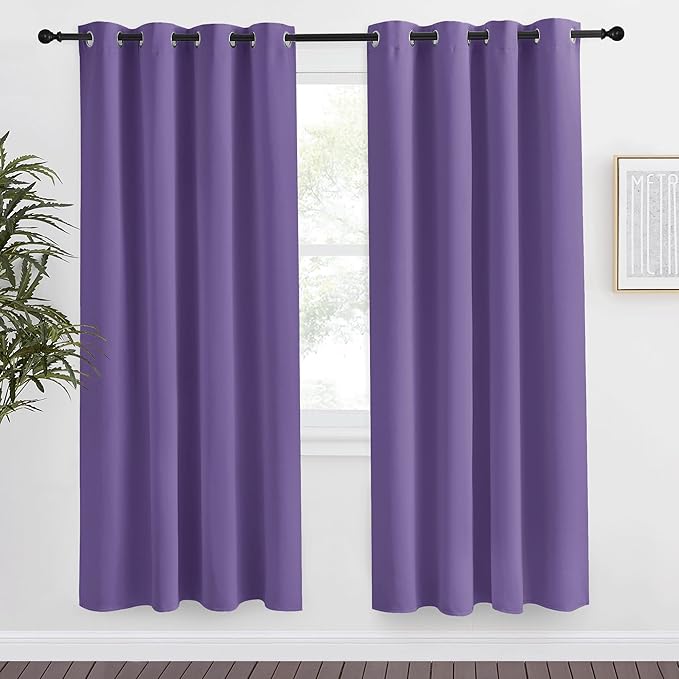 NICETOWN Lilac Purple Blackout Curtain 78 inch Long, W55 x L78, 1 Panel, Thermal Insulated Window Treatment with Grommet Room Darkening Thermal Insulated Panel for Bedroom/Living Room by NICETOWN