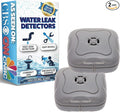2 Pack Water Leak Detector - 95 dB Flood Detection Alarm Sensor for Bathrooms, Basements, Laundry Rooms, Garages, Attics and Kitchens by Mindful Design (Grey, 2 Pack) by MindfulDesign
