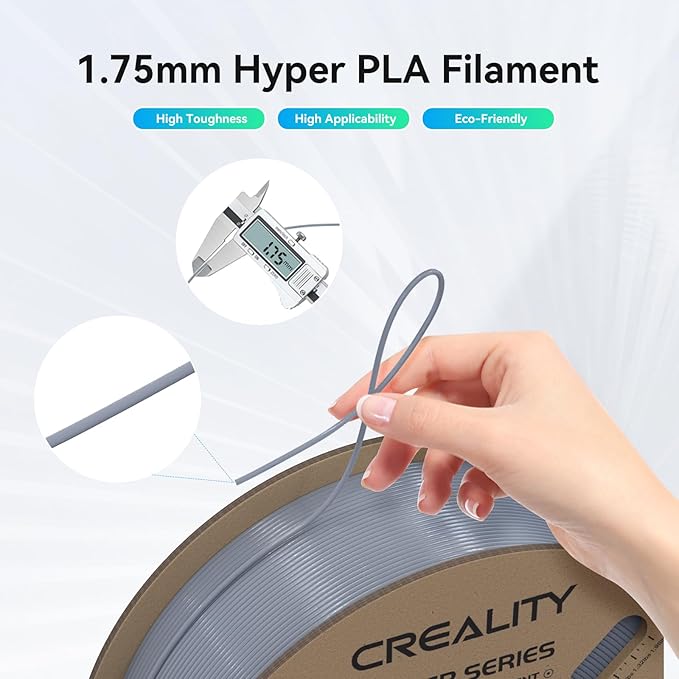 Creality Hyper PLA Filament 1.75mm, 30-600mm/s High Speed 3D Printer Filament, Dimensional Accuracy +/-0.02mm, Fit Most FDM 3D Printers, 4 Pack 1kg Spool(2.2lbs), Grey - Image 5