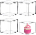 Acrylic Box Clear Display Boxes with Lids 4Pieces 4.73x4.73x4.73Inch Plastic Square Containers, Decorative Boxes Large Acrylic Storage Boxes for Collectibles,Wedding, Valentine's Day Party by LOVPLAY