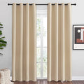 NICETOWN Bedroom Room Darkening Draperies - Home Fashion Thermal Insulated Solid Grommet Room Darkening Window Curtains for Hall Room (1 Pair, 55 inches Wide by 86 inches Long, Beige) by NICETOWN
