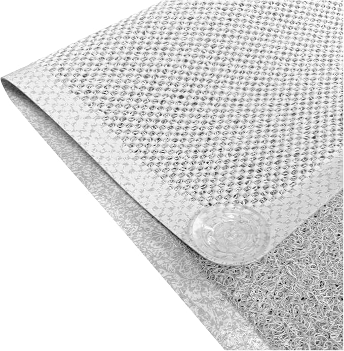 Non Slip with Suction Cups Loofah Bathmat 27"x15" & 29.5"X16.9", PVC Loofah Bathroom Mats, Loofah Mats for Shower and Bathroom, Quick Drying, (BA-82062/LTGRYWHI 29.5"X16.9") - Image 4