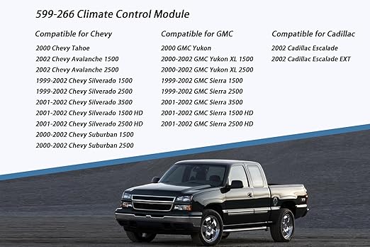 599-266 Front HVAC Climate Control Module Panel is Compatible with 1999-2002 Chevy Tahoe Avalanche Suburban Silverado and GMC Yukon Sierra A/C Heater Control Switch - Image 2