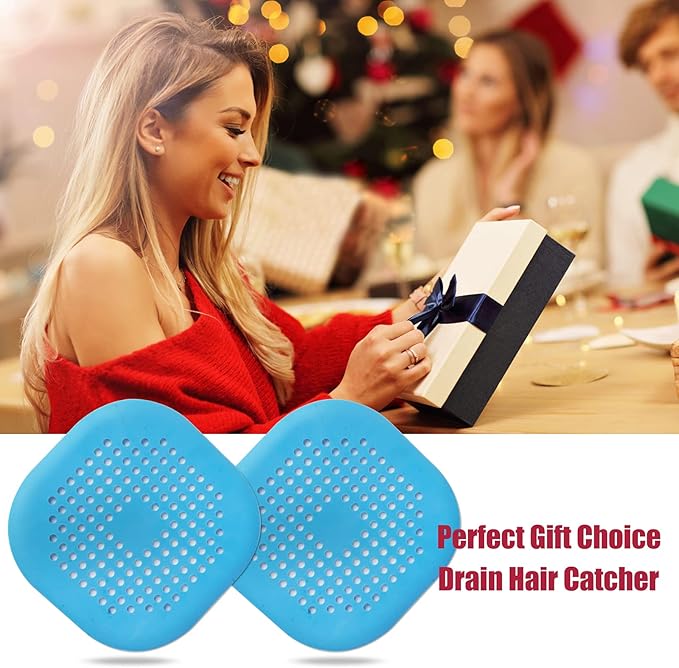 Hair Drain Catcher,Square Drain Cover for Shower Silicone Hair Stopper with Suction Cup,Easy to Install Suit for Bathroom,Bathtub,Kitchen 2 Pack (Blue) - Image 7