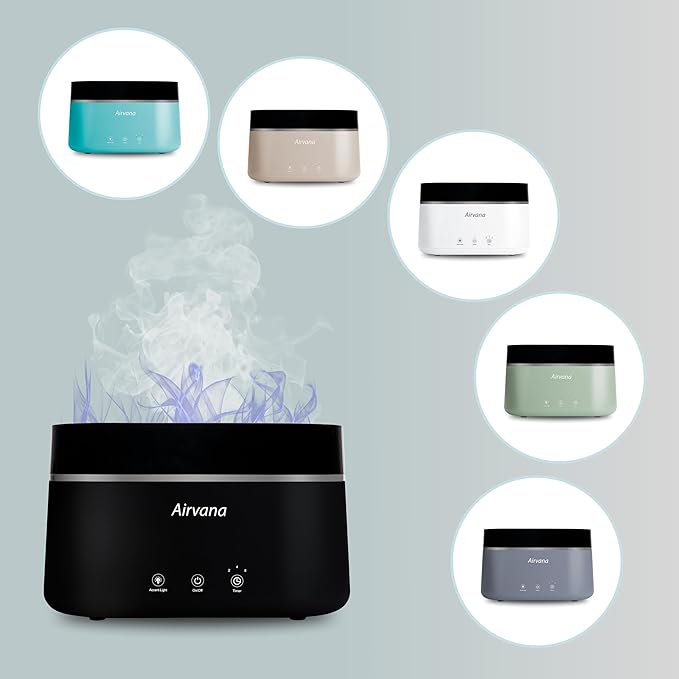 AquaFlame Ultrasonic Humidifier (.75L / .20 Gal) - Vibration Technology Humidifier with Essential Oil Diffuser – Tabletop Design for Personal Use, Dorm Rooms, & Desks - Black - Image 8