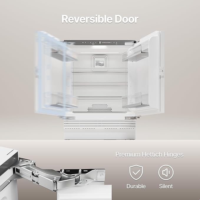 Ca'Lefort Undercounter Panel Ready Fridge,Built-in Full Freshness Panel-Ready Fridge, Perfect for Modern Kitchens, 3 Freezer Spaces, 4.77 cu.ft (Panel Not Included) - Image 6