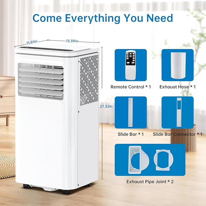 GarveeLife 10000 BTU Portable Air Conditioner, 3-in-1 Cooling, Dehumidifier & Fan - Fast Cooling, Quiet, 4-Way Swing, Auto & Sleep Modes, Remote, LCD Display, 24h Timer, Window Mount Kit - Cools up to - Image 2