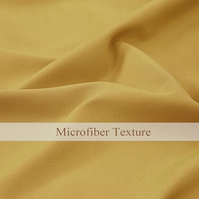 L.Z.E Gold Light Filtering Curtains 72 Inch Length 2 Panels Set, Privacy Non-See-Through Semi Sheer Curtains for Living Room Nursery Doorway Divider, Rod Pocket Window Panels (55" W x 72" L) - Image 6