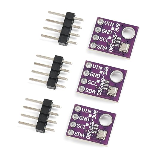 3PCS BME280 5V Sensor Module Atmospheric Pressure Temperature Humidity Sensors I2C SPI Breakout GY-BME280 by Qoroos