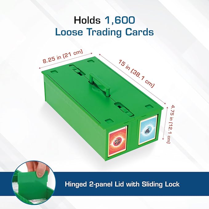 BCW Collectible Card Bin Green | Holds up to 1600 Cards | Plastic Storage Box for Pokémon, MTG & Sports Cards - 2 Pack - Image 3
